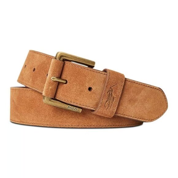 Polo Ralph Lauren  Signature Suede Roller Buckle Belt - Picture 1 of 4